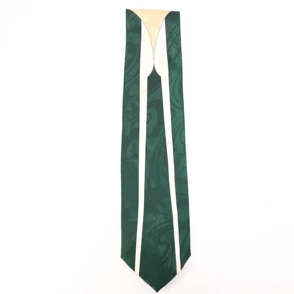 Romario Manzini Tie Mens 60 in Italian Silk Forest Green Statement Wide
